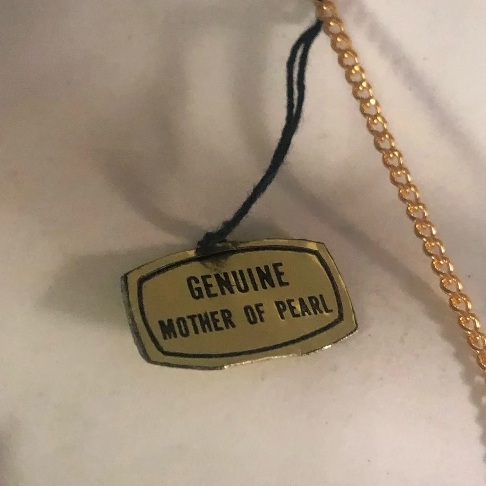 Vintage Mother of Peal Bird Inlay Necklace